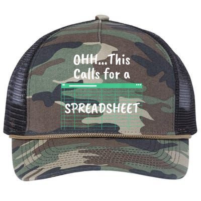 Oh... This Calls For A Spreadsheet Office Quote Saying Funny Retro Rope Trucker Hat Cap