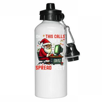 Oh This Calls For A SpreadsheetSanta Analyst In Christmas Sweatshirt Aluminum Water Bottle