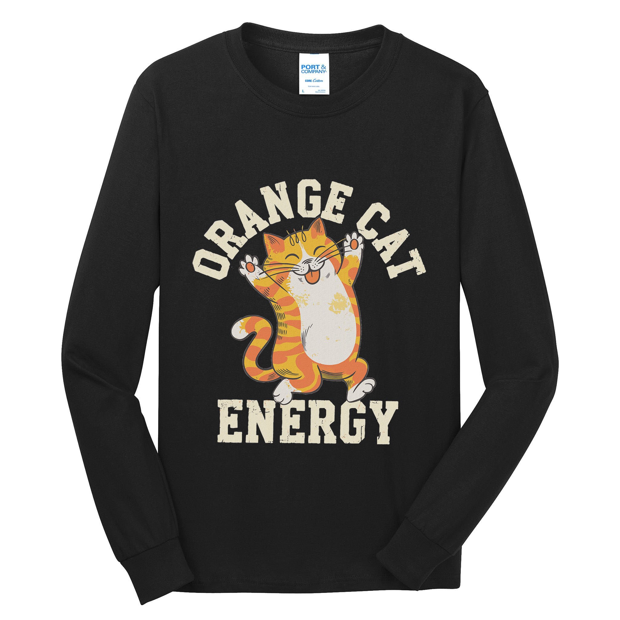 Orange Tabby Cat Orange Cat Energy Tall Long Sleeve T-Shirt