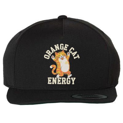 Orange Tabby Cat Orange Cat Energy Wool Snapback Cap