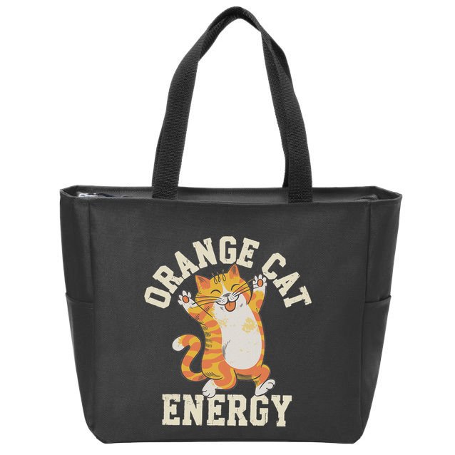 Orange Tabby Cat Orange Cat Energy Zip Tote Bag