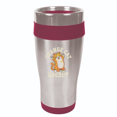 Orange Tabby Cat Orange Cat Energy 16oz Travel Tumbler