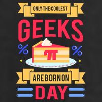 Only The Coolest Geeks Are Born On Pie Day 7 Panel Mesh Trucker Snapback Hat