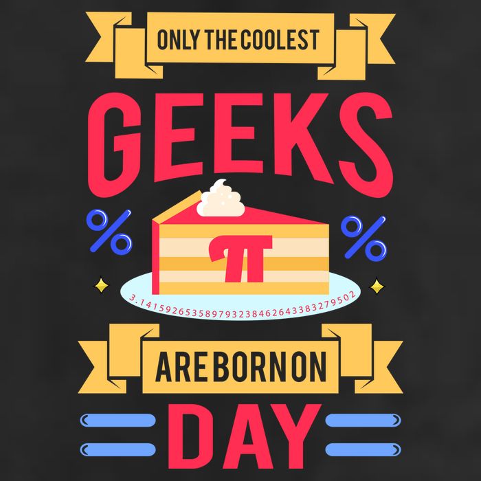 Only The Coolest Geeks Are Born On Pie Day 7 Panel Mesh Trucker Snapback Hat