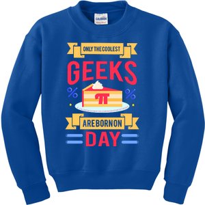 Only The Coolest Geeks Are Born On Pie Day Kids Sweatshirt