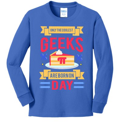 Only The Coolest Geeks Are Born On Pie Day Kids Long Sleeve Shirt