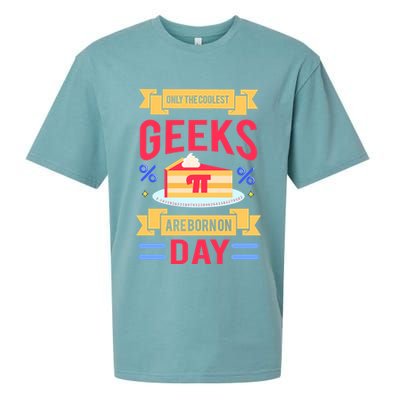 Only The Coolest Geeks Are Born On Pie Day Sueded Cloud Jersey T-Shirt