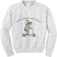 Off To Commit Tom Foolery Frog And Fun Playful Humor Kids Sweatshirt