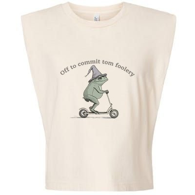Off To Commit Tom Foolery Frog And Fun Playful Humor Garment-Dyed Women's Muscle Tee
