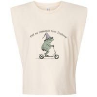 Off To Commit Tom Foolery Frog And Fun Playful Humor Garment-Dyed Women's Muscle Tee