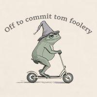 Off To Commit Tom Foolery Frog And Fun Playful Humor Garment-Dyed Women's Muscle Tee