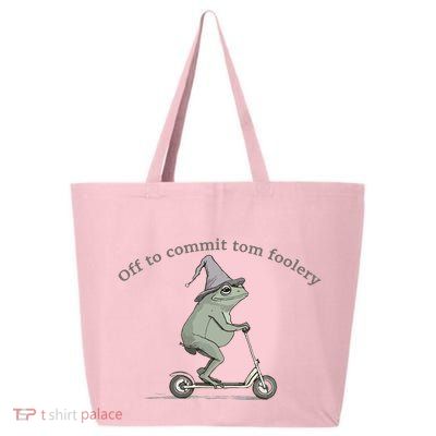 Off To Commit Tom Foolery Frog And Fun Playful Humor 25L Jumbo Tote
