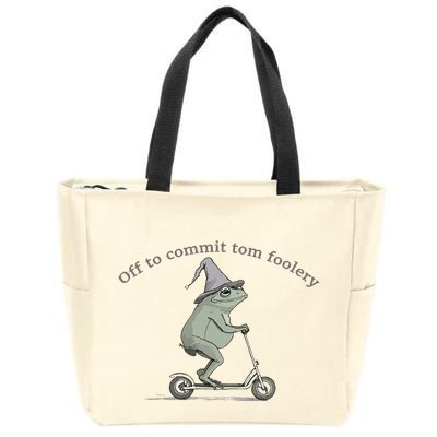 Off To Commit Tom Foolery Frog And Fun Playful Humor Zip Tote Bag