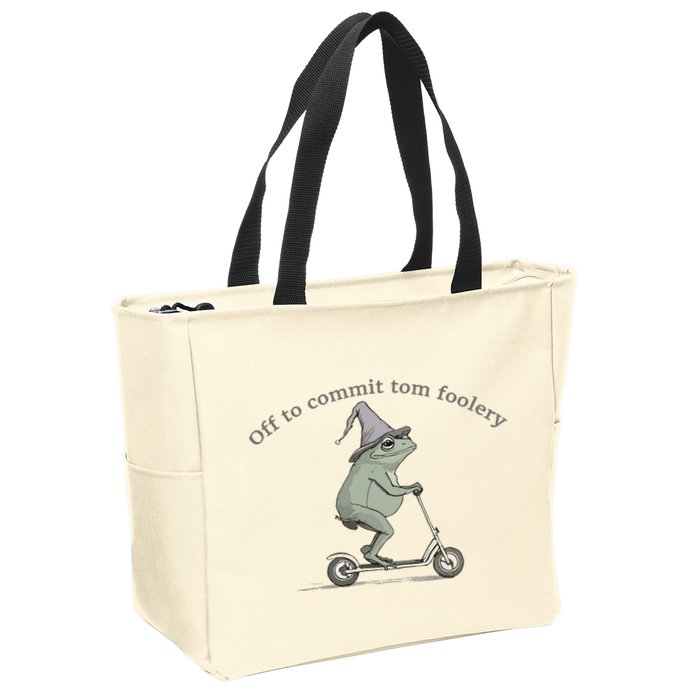 Off To Commit Tom Foolery Frog And Fun Playful Humor Zip Tote Bag