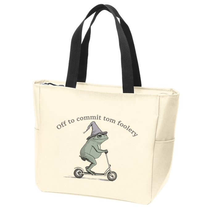 Off To Commit Tom Foolery Frog And Fun Playful Humor Zip Tote Bag