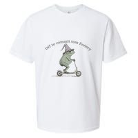 Off To Commit Tom Foolery Frog And Fun Playful Humor Sueded Cloud Jersey T-Shirt