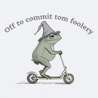 Off To Commit Tom Foolery Frog And Fun Playful Humor Sueded Cloud Jersey T-Shirt
