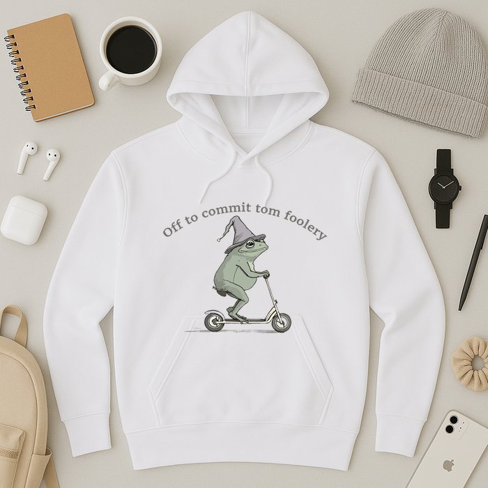 Off To Commit Tom Foolery Frog And Fun Playful Humor Hoodie