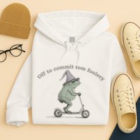 Off To Commit Tom Foolery Frog And Fun Playful Humor Hoodie