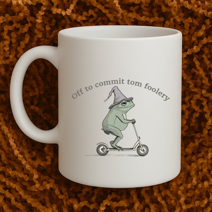 Off To Commit Tom Foolery Frog And Fun Playful Humor Mug