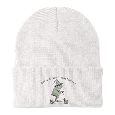 Off To Commit Tom Foolery Frog And Fun Playful Humor Beanie