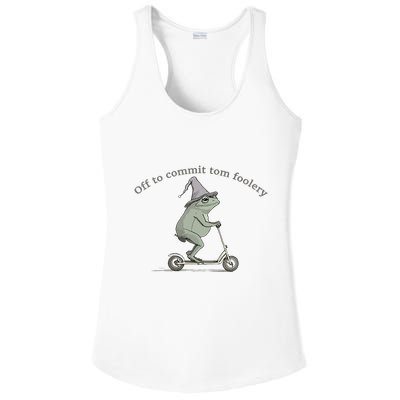 Off To Commit Tom Foolery Frog And Fun Playful Humor Ladies PosiCharge Competitor Racerback Tank