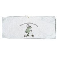 Off To Commit Tom Foolery Frog And Fun Playful Humor Large Microfiber Waffle Golf Towel