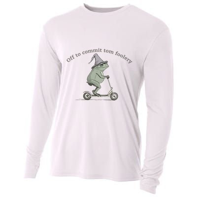 Off To Commit Tom Foolery Frog And Fun Playful Humor Cooling Performance Long Sleeve Crew