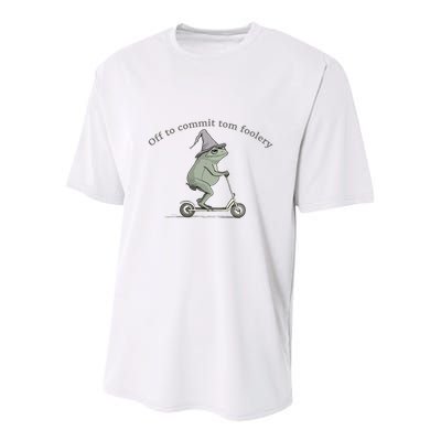 Off To Commit Tom Foolery Frog And Fun Playful Humor Youth Performance Sprint T-Shirt