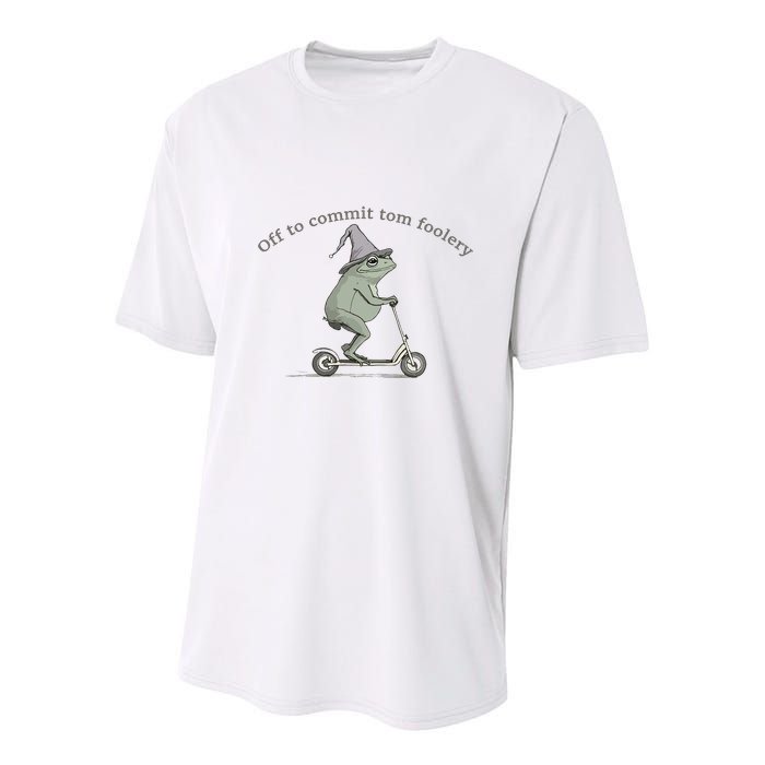 Off To Commit Tom Foolery Frog And Fun Playful Humor Youth Performance Sprint T-Shirt