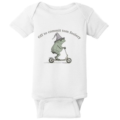 Off To Commit Tom Foolery Frog And Fun Playful Humor Baby Bodysuit