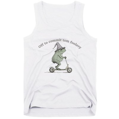 Off To Commit Tom Foolery Frog And Fun Playful Humor Tank Top