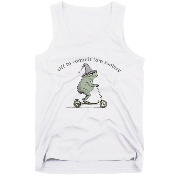Off To Commit Tom Foolery Frog And Fun Playful Humor Tank Top