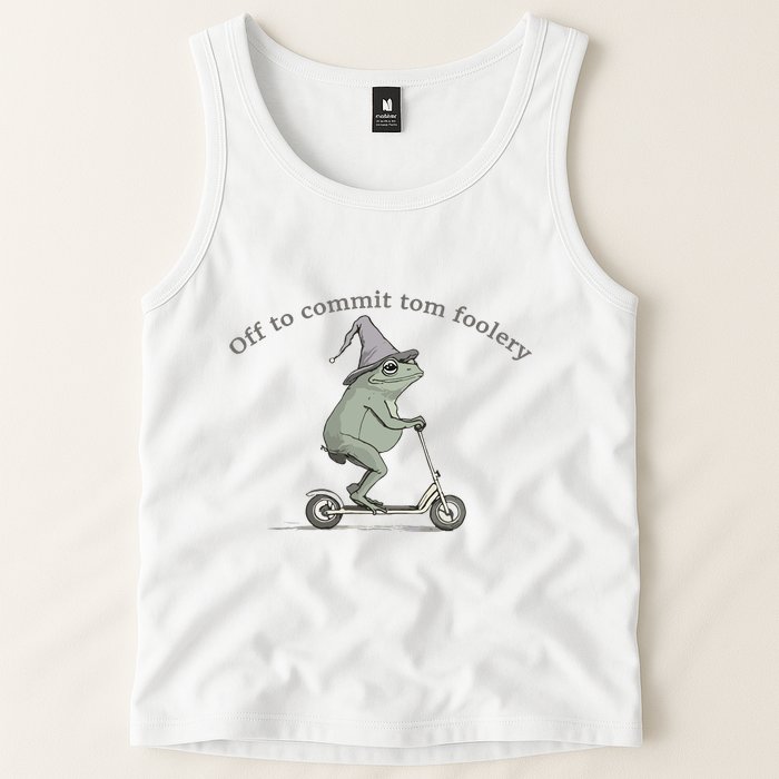Off To Commit Tom Foolery Frog And Fun Playful Humor Tank Top