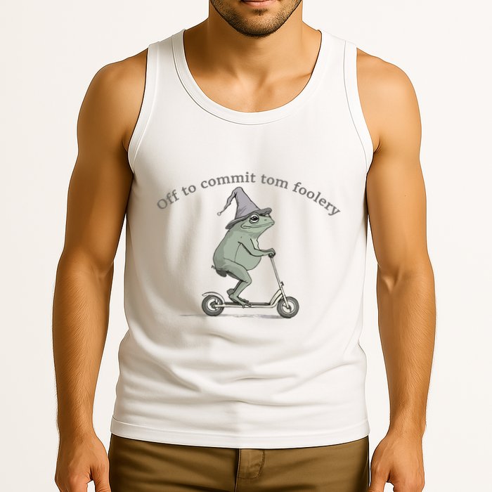 Off To Commit Tom Foolery Frog And Fun Playful Humor Tank Top