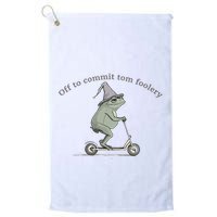 Off To Commit Tom Foolery Frog And Fun Playful Humor Golf Towel