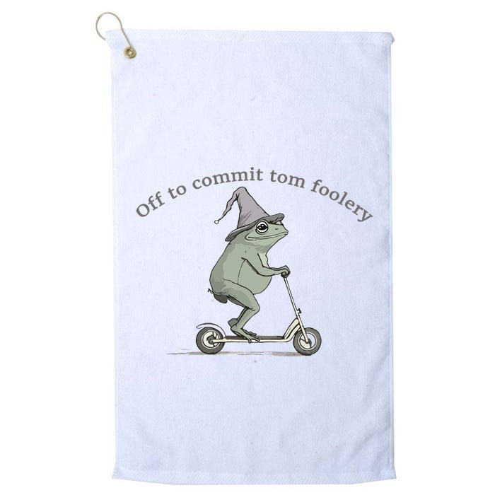 Off To Commit Tom Foolery Frog And Fun Playful Humor Golf Towel