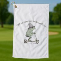 Off To Commit Tom Foolery Frog And Fun Playful Humor Golf Towel