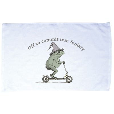 Off To Commit Tom Foolery Frog And Fun Playful Humor Microfiber Hand Towel