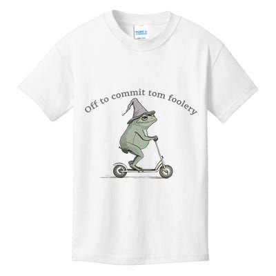 Off To Commit Tom Foolery Frog And Fun Playful Humor Kids T-Shirt