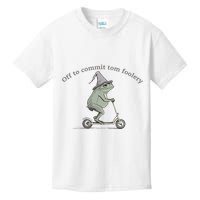 Off To Commit Tom Foolery Frog And Fun Playful Humor Kids T-Shirt