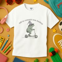 Off To Commit Tom Foolery Frog And Fun Playful Humor Kids T-Shirt