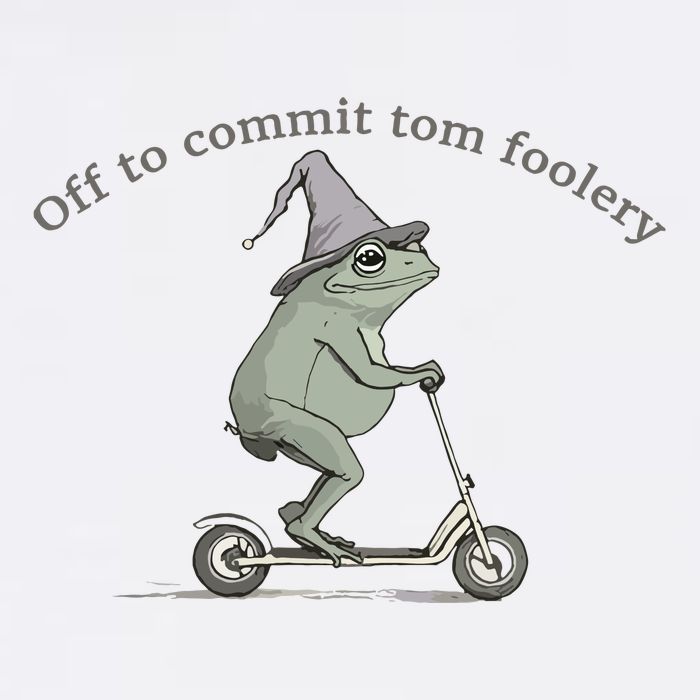 Off To Commit Tom Foolery Frog And Fun Playful Humor Kids T-Shirt