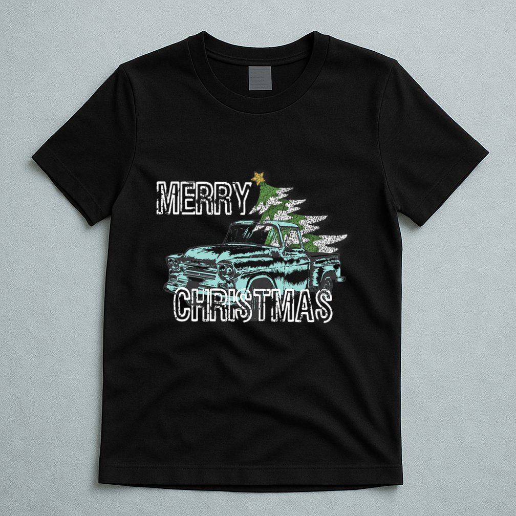Old Truck Christmas Tree Vintage Merry Xmas T-Shirt