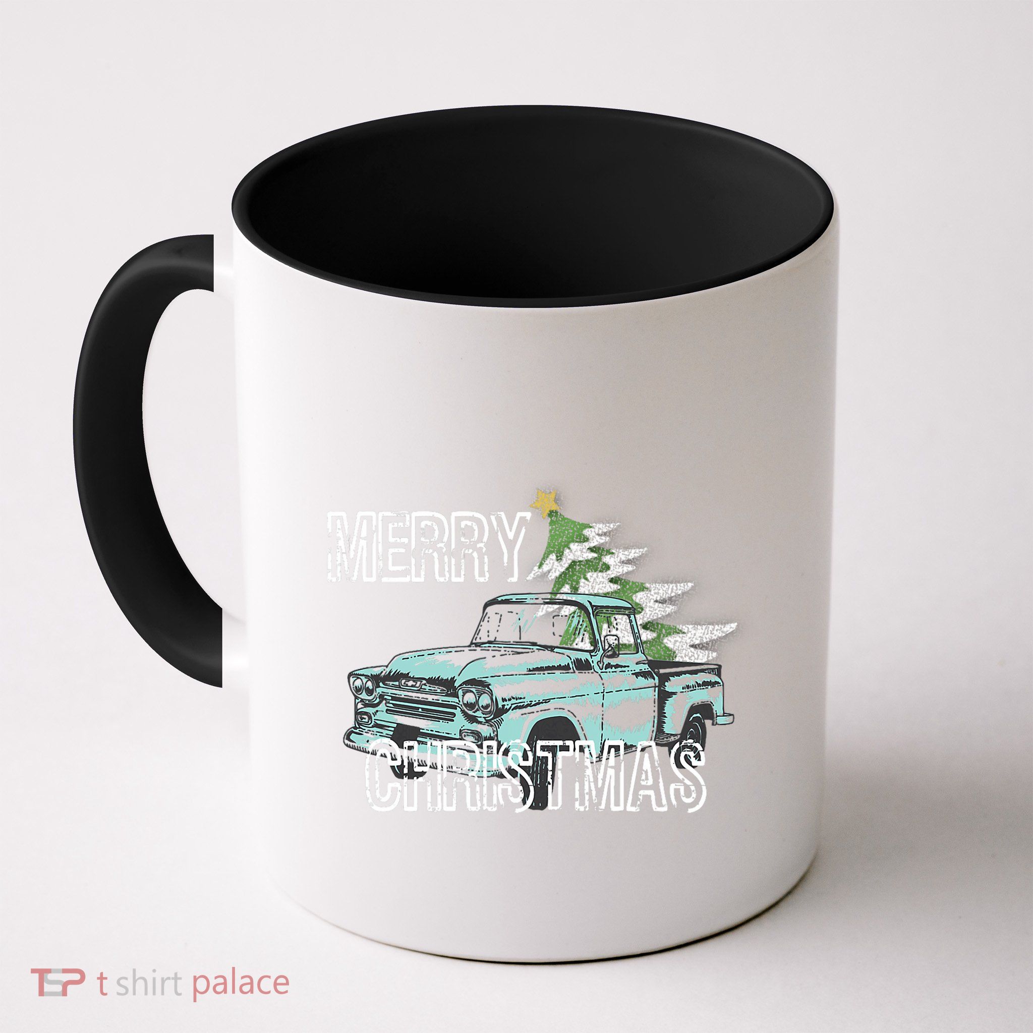 Old Truck Christmas Tree Vintage Merry Xmas Mug