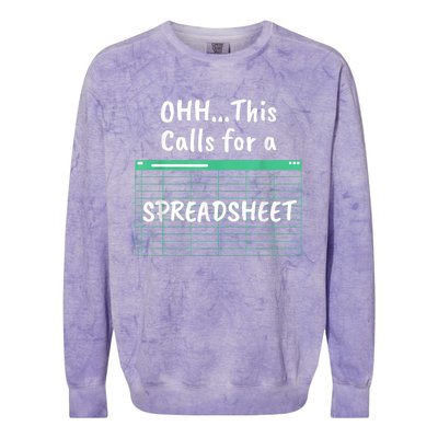 Oh... This Calls For A Spreadsheet Office Quote Saying Funny Colorblast Crewneck Sweatshirt