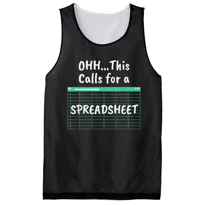 Oh... This Calls For A Spreadsheet Office Quote Saying Funny Mesh Reversible Basketball Jersey Tank