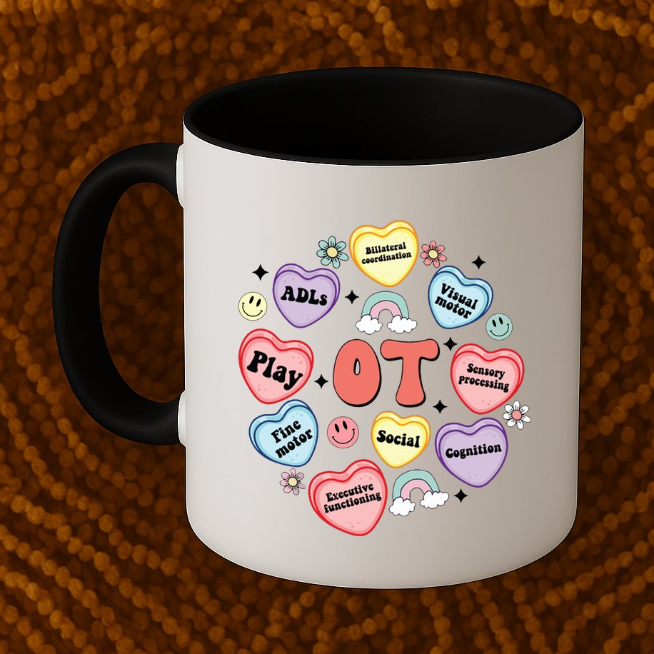 Occupational Therapy Candy Heart Valentines Day Mug