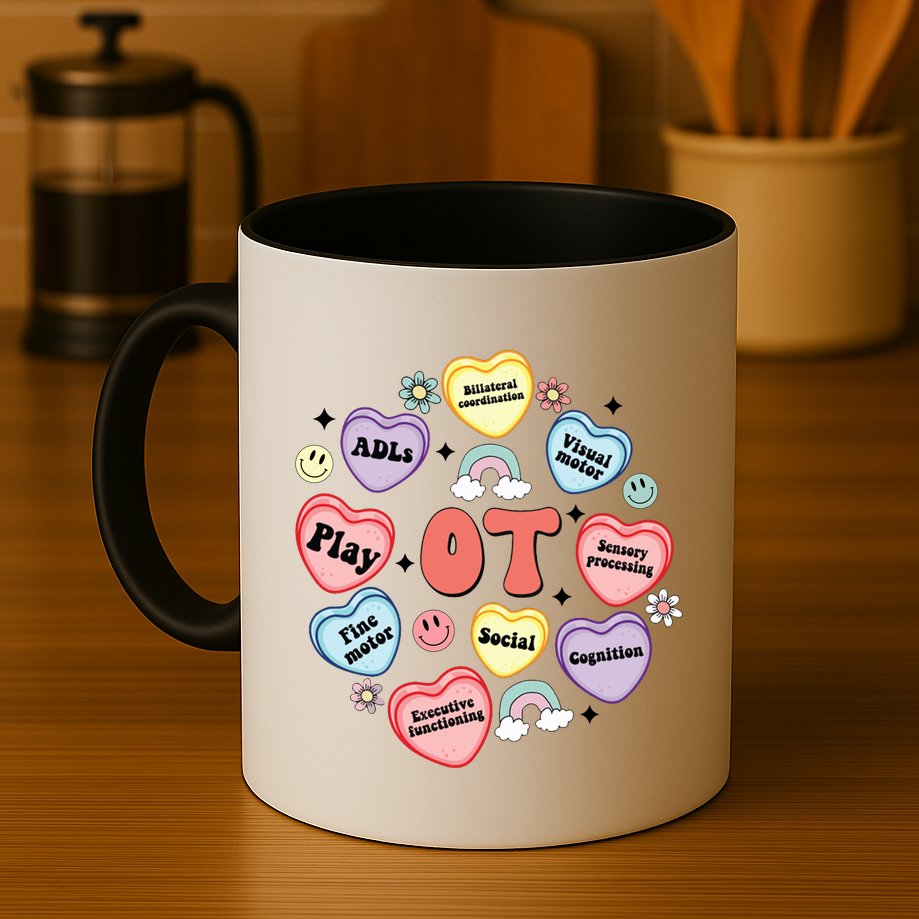 Occupational Therapy Candy Heart Valentines Day Mug