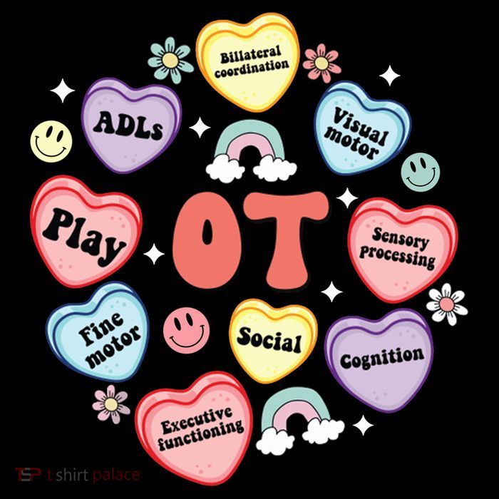 Occupational Therapy Candy Heart Valentines Day Flatbill Hat